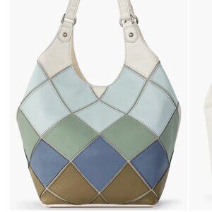 The Sak Roma Shopper - Leather Hobo Bag - Loden Multi Patch
